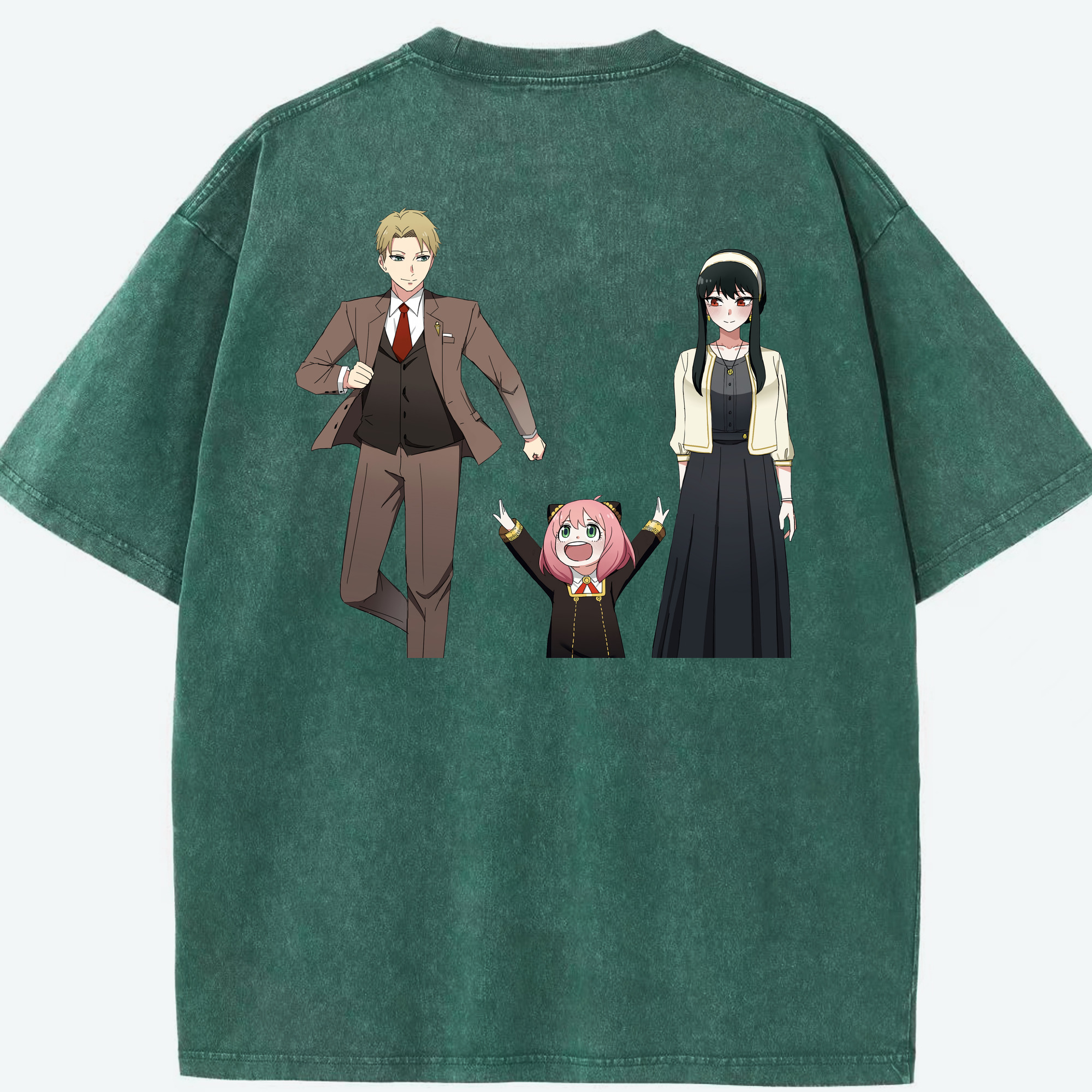 （画像用） SPY×FAMILY间谍家家酒 綿100% ヴィンテージ風 半袖Tシャツ（背面プリント）